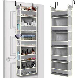Over The Door Organizer 5 Shelf Hanging Storage with Pockets for Closet